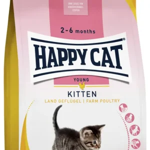 Sparpaket 2 x 1,3 kg Happy Cat Young Kitten Land-Geflügel Katzen Trockenfutter Neu Im Sortiment